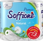Туалетная бумага, Soffione (Соффионе) 4 шт Premio Natural 3-слойная белая